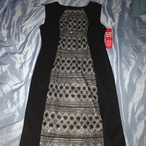 R&M Richards Black Sequin Dress